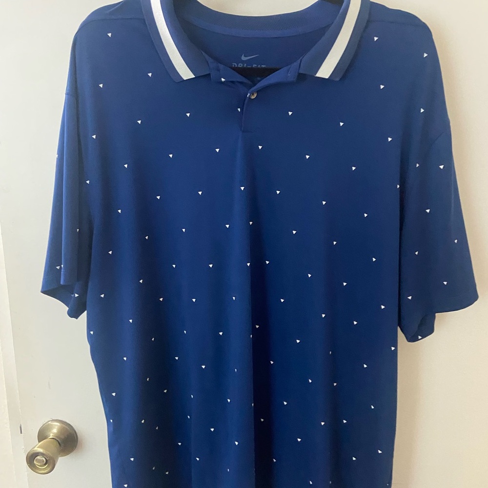 Nike Men's Blue Polo Dri-Fit Golf Shirt
